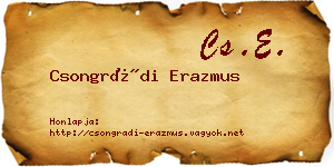 Csongrádi Erazmus névjegykártya